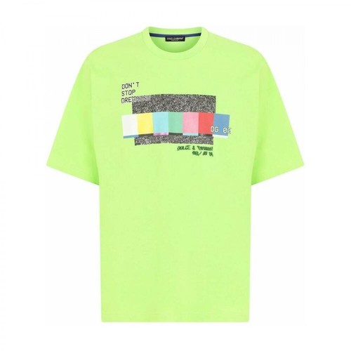 Dolce & Gabbana, S/S T-Shirt Zielony, male, 2258.00PLN