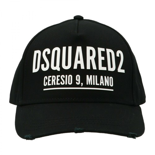 Dsquared2, Logo-Print Cap Czarny, male, 707.00PLN