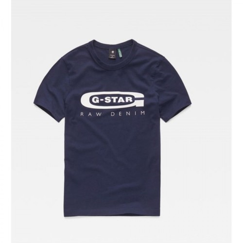 G-star, logo graficzne 4 t-shirt D15104-336-6067 Niebieski, male, 335.61PLN