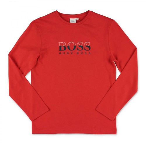 Hugo Boss, cotton jersey t-shirt Czerwony, male, 251.00PLN