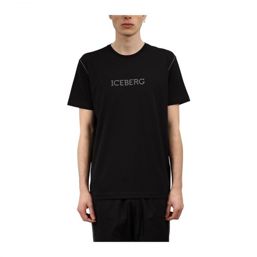 Iceberg, T-shirt con logo Czarny, male, 320.00PLN