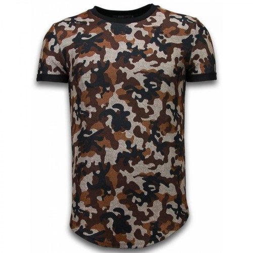Justing, Camouflaged Fashionable T-shirt Brązowy, male, 363.07PLN