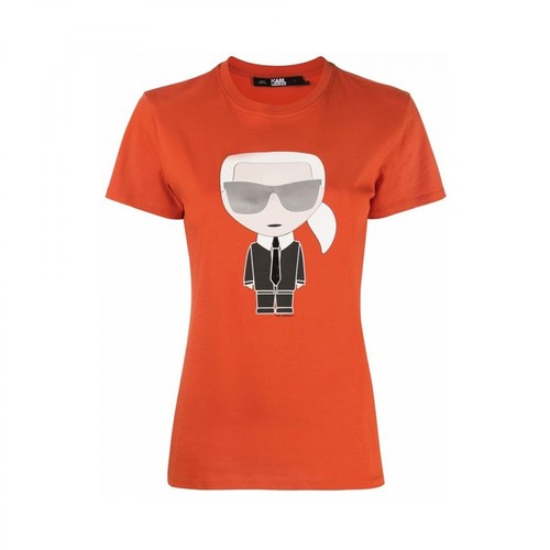 Karl Lagerfeld, Graphic-print T-shirt Pomarańczowy, female, 406.00PLN