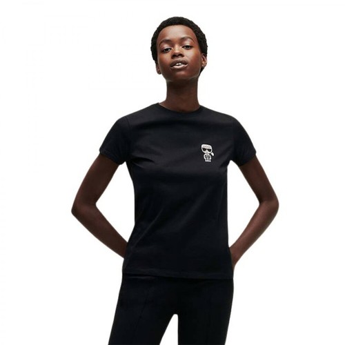 Karl Lagerfeld, Ikonik Mini Karl Rhinestone T-Shirt 216W1731 999 Czarny, female, 458.85PLN