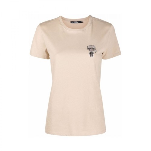 Karl Lagerfeld, Ikonik T-shirt Beżowy, female, 406.00PLN