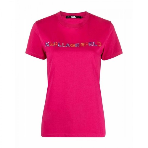 Karl Lagerfeld, T-Shirt Różowy, female, 404.18PLN
