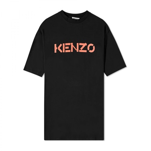 Kenzo, Long Logo T-shirt Czarny, female, 890.00PLN