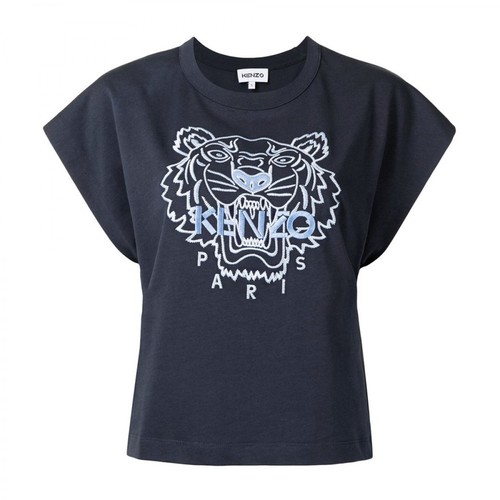 Kenzo, Tiger boxy T-shirt Niebieski, female, 438.40PLN