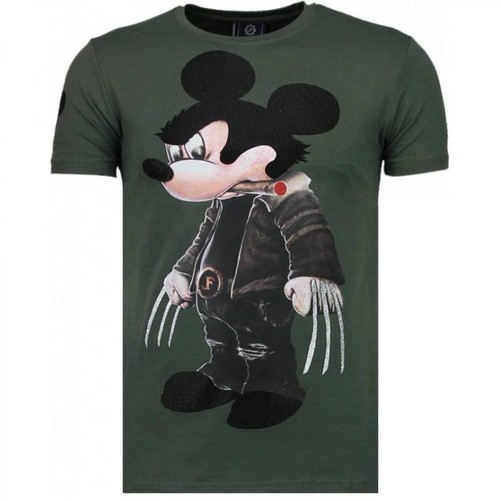Local Fanatic, Bad Mouse - Rhinestone T-shirt Zielony, male, 340.38PLN