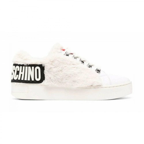Love Moschino, Fluff Sneakers Biały, female, 780.00PLN