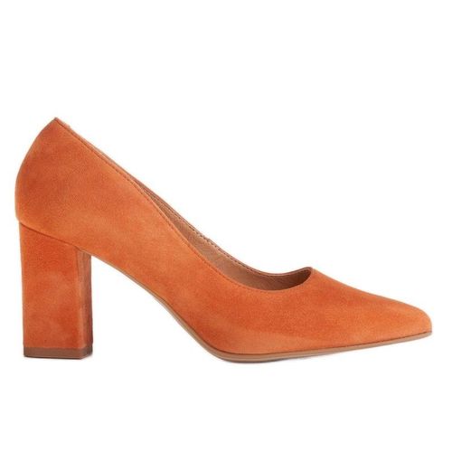 Marco Shoes Pomarańczowe czółenka z naturalnego zamszu 279.00PLN