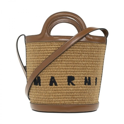 Marni, Tropicalia bucket bag Brązowy, female, 3147.00PLN