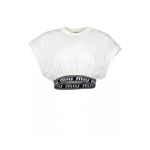 Miu Miu, Crop top T-shirt Biały, female, 2084.00PLN