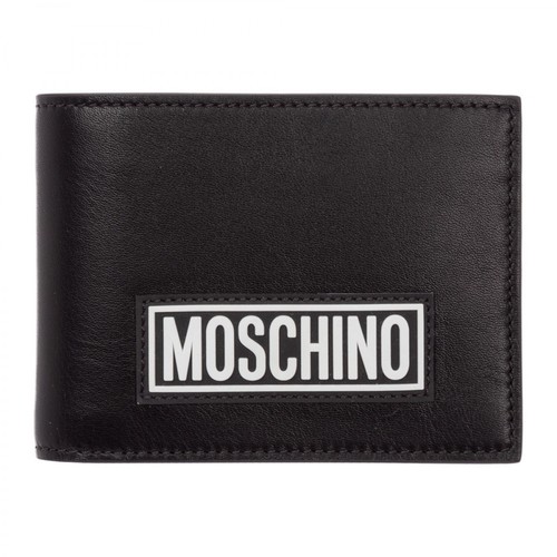 Moschino, Leather Wallet Czarny, male, 798.00PLN