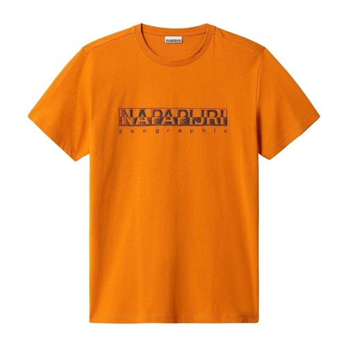 Napapijri, T-shirt Sallar Pomarańczowy, male, 181.56PLN
