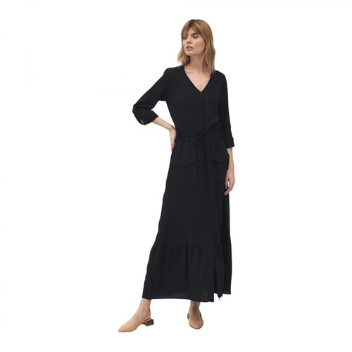 Nife, Długa sukienka z kieszeniami Czarny, female, 229.00PLN