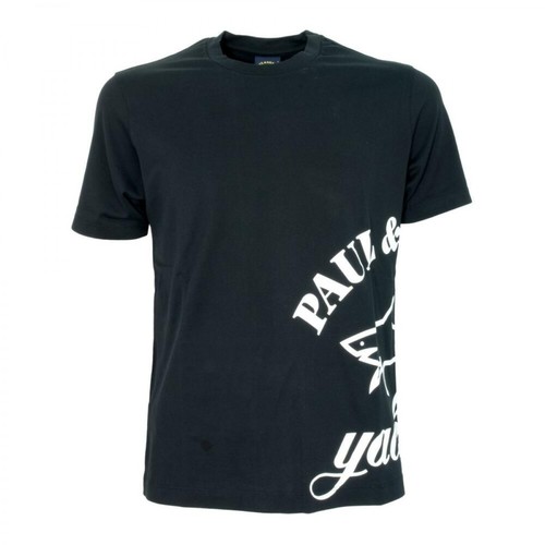 Paul & Shark, T-shirt con stampa Laterale 22411021 Czarny, male, 543.00PLN
