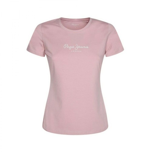 Pepe Jeans, T-Shirt Różowy, female, 96.45PLN
