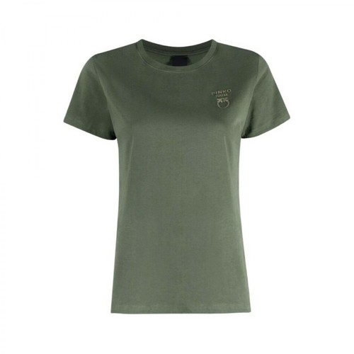 Pinko, Klasyczny T-Shirt Zielony, female, 245.00PLN