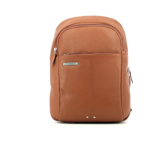 Piquadro, Medium Leather Backpack Brązowy, male, 1185.00PLN