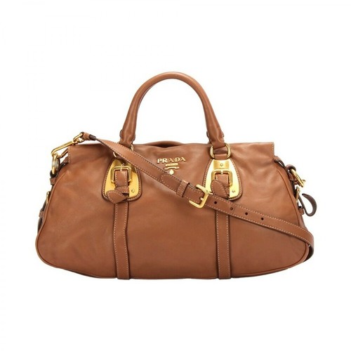 Prada Vintage, Pre-owned Vitello Leather Handbag Bn1903 Brązowy, female, 3703.00PLN