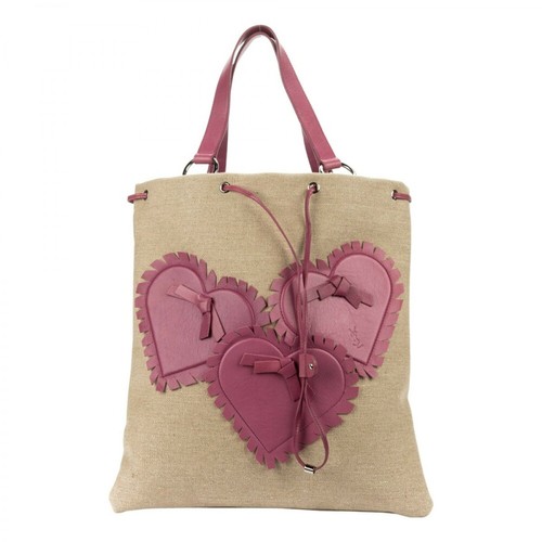 Saint Laurent Vintage, Używana torba z trzema sercami Różowy, female, 3793.50PLN