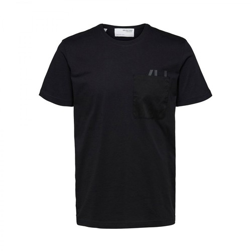 Selected Homme, Short Sleeved T-Shirt Czarny, male, 142.00PLN