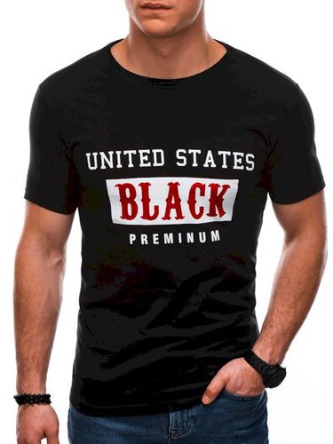 T-shirt męski z nadrukiem 1405S - czarny 14.99PLN