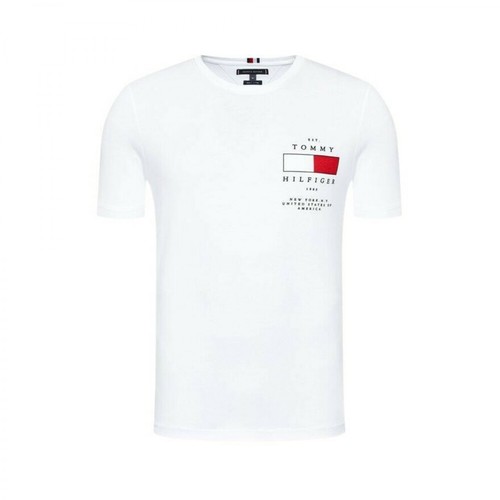 Tommy Hilfiger, T-shirt Mw17709 con logo sul retro Biały, male, 295.04PLN