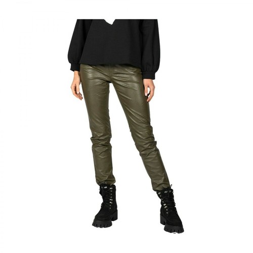 Trussardi, Spodnie Faux Leather Zielony, female, 428.00PLN