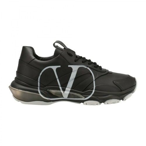 Valentino, Logo Sneakers Czarny, male, 2246.81PLN
