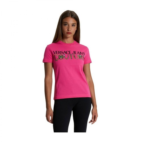 Versace Jeans Couture, T-shirt Różowy, female, 685.00PLN