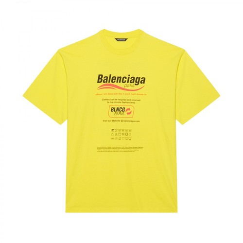 Balenciaga, Boxy T-Shirt Żółty, male, 2616.00PLN