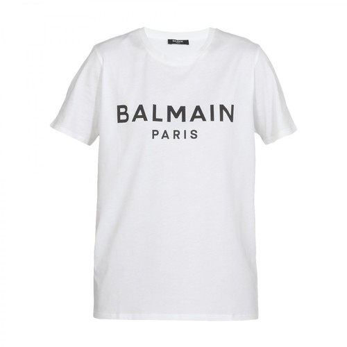 Balmain, T-shirt With Logo Biały, female, 1093.00PLN