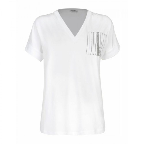 Brunello Cucinelli, M0T18Bf802C159 T-Shirt Biały, female, 2105.00PLN