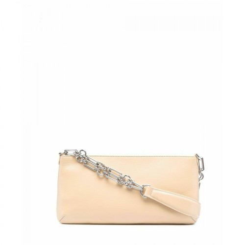 By FAR, Holly Gloss Grained Leather BAG Beżowy, female, 1792.94PLN