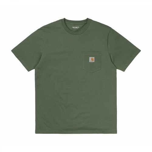 Carhartt Wip, Pocket T-Shirt Zielony, male, 160.00PLN