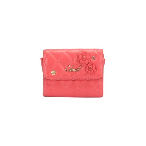 Chanel Vintage, pre-owned Camellia Leather Small Wallet Różowy, female, 2714.00PLN