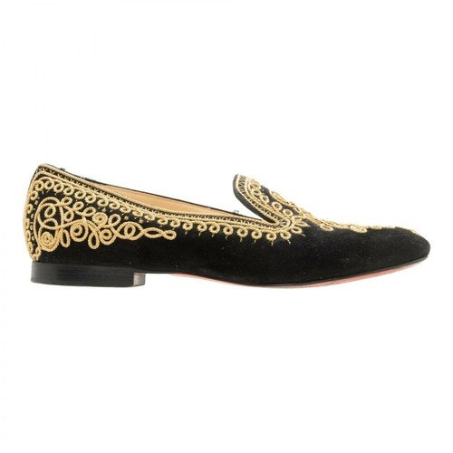Christian Louboutin Pre-owned, Sakouette Maroc Suede Embroidered loafers Czarny, female, 1931.72PLN