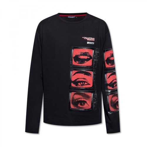 Dolce & Gabbana, Long-sleeved T-shirt Czarny, male, 2714.00PLN
