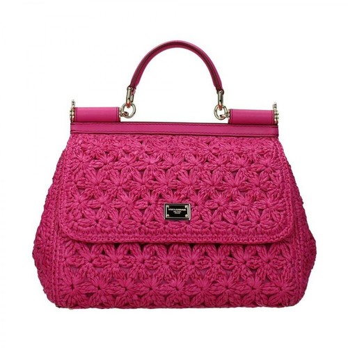 Dolce & Gabbana, Sicily medium Bag Różowy, female, 7980.00PLN