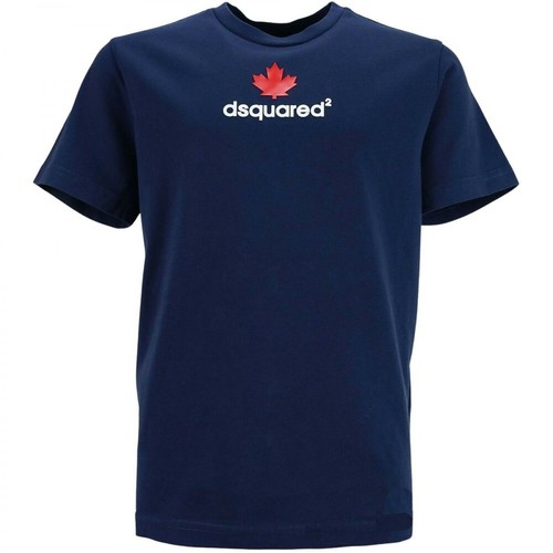 Dsquared2, Maple Leaf T-shirt Niebieski, male, 402.00PLN