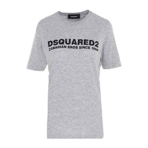 Dsquared2, Stud-Embellished T-Shirt Szary, female, 739.00PLN