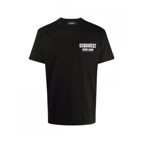 Dsquared2, T-Shirt Ceresio CON Stampa Czarny, male, 694.00PLN
