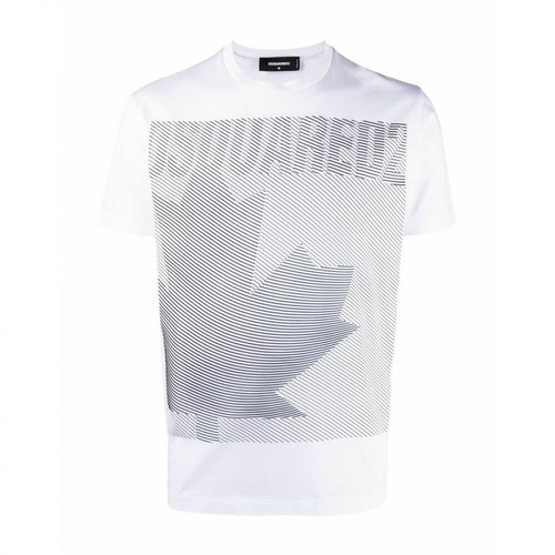 Dsquared2, Tee shirt imprimé 3D leaf Biały, male, 1068.00PLN