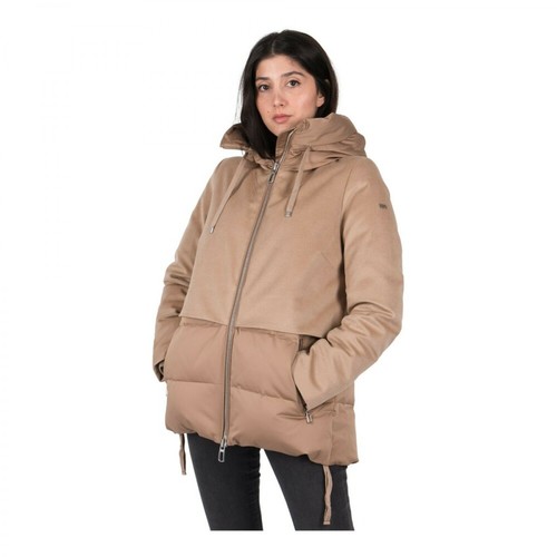 Duno, Julia Prato/Mest Short Padded Parka in Wool +Technical Satin Beżowy, female, 2371.00PLN