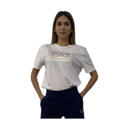 Emporio Armani EA7, T-shirt Biały, female, 411.00PLN