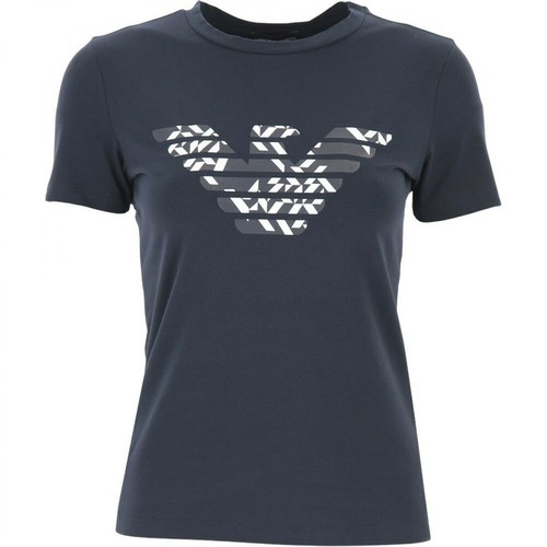 Emporio Armani, T-shirt Niebieski, female, 321.60PLN