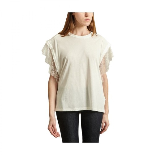 IRO Paris, Dunes t-shirt with lace Biały, female, 719.00PLN