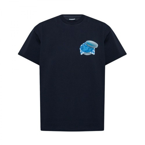Jacquemus, Logo T-shirt Niebieski, male, 684.00PLN